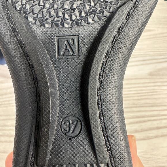 Arcopedico Mailu Shoe Sport Slip-On Knit Sz 37 Blue Black Wedge Washable Stretch - Picture 9 of 11